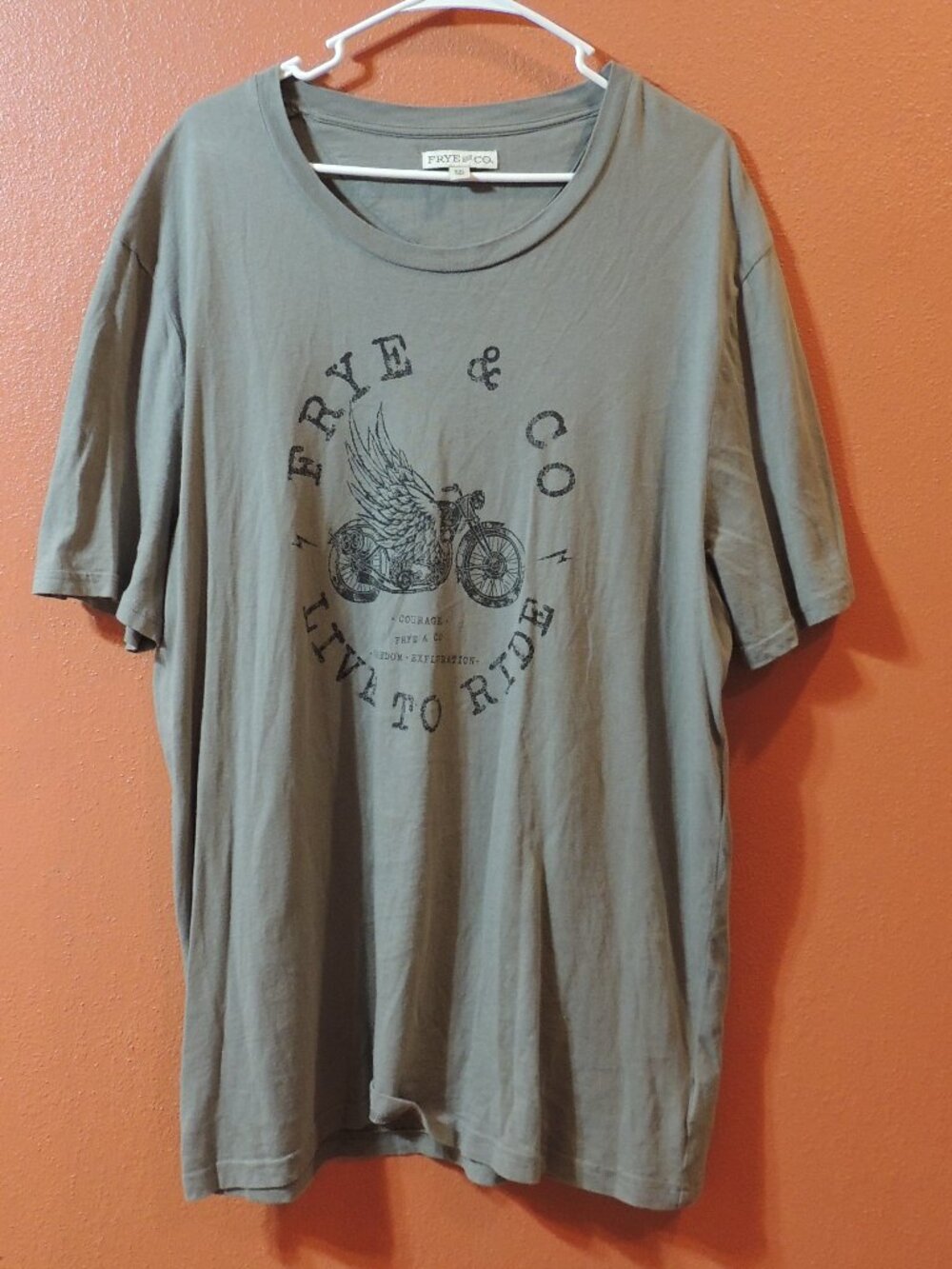 Frye & Co Shirt Men XX Large Gray Black Travel Vacation Motorcycle Shirt